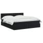 Preview: Ottoman Bett mit Matratze Schwarz 140 x 190 cm Samt