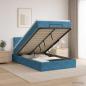 Preview: ARDEBO.de - Ottoman Bett mit Matratze Dunkelblau 120 x 200 cm Samt