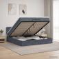 Preview: ARDEBO.de - Ottoman Bett mit Matratze Dunkelgrau 200 x 200 cm Samt