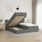 Preview: ARDEBO.de - Ottoman Bett mit Matratze mit Kopfteil 2 Stk. Dunkelgrau Stoff