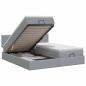 Preview: Ottoman Bett mit Matratze mit Kopfteil 2 Stk. Hellgrau Stoff