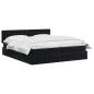 Preview: Ottoman Bett mit Matratze mit Kopfteil 2 pcs Schwarz Samt