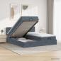 Preview: ARDEBO.de - Ottoman Bett mit Matratze mit Kopfteil 2 pcs Dunkelgrau Samt