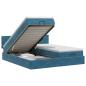 Preview: Ottoman Bett mit Matratze mit Kopfteil 2 pcs Dunkelblau Samt
