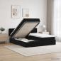 Preview: ARDEBO.de - Ottoman Bett mit Matratze mit Kopfteil 2 Stk. Schwarz Samt