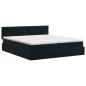 Preview: Ottoman Bett mit Matratze mit Kopfteil 2 Stk. Schwarz Samt