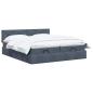 Preview: Ottoman Bett mit Matratze mit Kopfteil 2 Stk. Dunkelgrau Samt