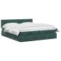 Preview: Ottoman Bett mit Matratze mit Kopfteil 2 Stk. Dunkelgrün Samt