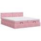 Preview: Ottoman Bett mit Matratze mit Kopfteil 2 Stk. Rosa Samt