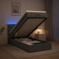 Preview: ARDEBO.de - Ottoman-Bett mit Matratze und LED Dunkelgrau 80 x 200 cm Stoff