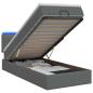 Preview: Ottoman-Bett mit Matratze und LED Dunkelgrau 80 x 200 cm Stoff
