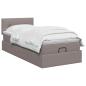 Preview: Ottoman-Bett mit Matratze und LED Taupe 90 x 200 cm Stoff