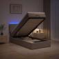 Preview: Ottoman-Bett mit Matratze und LED Taupe 100 x 200 cm Stoff