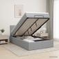 Preview: ARDEBO.de - Ottoman-Bett mit Matratze und LED Hellgrau 120 x 190 cm Stoff
