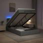Preview: Ottoman-Bett mit Matratze und LED Dunkelgrau 120 x 190 cm Stoff