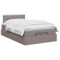 Preview: Ottoman-Bett mit Matratze und LED Taupe 120 x 190 cm Stoff