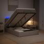 Preview: Ottoman-Bett mit Matratze und LED Taupe 120 x 190 cm Stoff