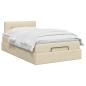 Preview: Ottoman-Bett mit Matratze und LED Creme 120 x 190 cm Stoff