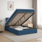 Preview: ARDEBO.de - Ottoman-Bett mit Matratze und LED Blau 120 x 200 cm Stoff