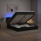 Preview: Ottoman-Bett mit Matratze und LED Schwarz 200 x 200 cm Stoff