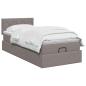 Preview: Ottoman-Bett mit Matratze und LED Taupe 80 x 200 cm Stoff