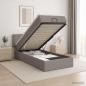 Preview: Ottoman-Bett mit Matratze und LED Taupe 80 x 200 cm Stoff