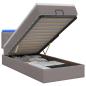 Preview: Ottoman-Bett mit Matratze und LED Taupe 90 x 200 cm Stoff