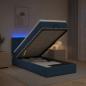 Preview: Ottoman-Bett mit Matratze und LED Blau 90 x 200 cm Stoff