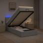 Preview: Ottoman-Bett mit Matratze und LED Hellgrau 100 x 200 cm Stoff