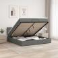 Preview: ARDEBO.de - Ottoman-Bett mit Matratze und LED Dunkelgrau 140 x 190 cm Stoff