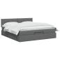 Preview: Ottoman-Bett mit Matratze und LED Dunkelgrau 140 x 190 cm Stoff