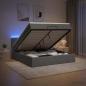 Preview: Ottoman-Bett mit Matratze und LED Dunkelgrau 140 x 190 cm Stoff