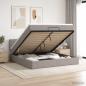 Preview: Ottoman-Bett mit Matratze und LED Taupe 140 x 190 cm Stoff