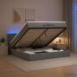 Preview: ARDEBO.de - Ottoman-Bett mit Matratze und LED Dunkelgrau 200 x 200 cm Stoff
