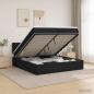 Preview: ARDEBO.de - Ottoman-Bett mit Matratze und LED Schwarz 200 x 200 cm Stoff