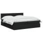 Preview: Ottoman-Bett mit Matratze und LED Schwarz 200 x 200 cm Stoff