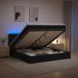 Preview: Ottoman-Bett mit Matratze und LED Schwarz 200 x 200 cm Stoff