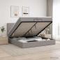 Preview: Ottoman-Bett mit Matratze und LED Taupe 200 x 200 cm Stoff