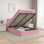 Preview: ARDEBO.de - Ottoman-Bett mit Matratze und LED Rosa 120 x 200 cm Samt