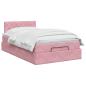 Preview: Ottoman-Bett mit Matratze und LED Rosa 120 x 200 cm Samt