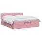 Preview: Ottoman-Bett mit Matratze und LED Rosa 200 x 200 cm Samt
