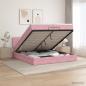Preview: Ottoman-Bett mit Matratze und LED Rosa 200 x 200 cm Samt