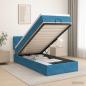 Preview: Ottoman-Bett mit Matratze und LED Dunkelblau 80 x 200 cm Samt