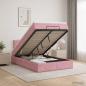 Preview: Ottoman-Bett mit Matratze und LED Rosa 120 x 200 cm Samt