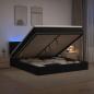 Preview: Ottoman-Bett mit Matratze und LED Schwarz 140 x 200 cm Samt