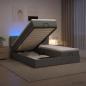 Preview: ARDEBO.de - Ottoman-Bett mit Matratze und LED Dunkelgrau 160 x 200 cm Stoff