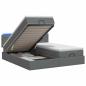 Preview: Ottoman-Bett mit Matratze und LED Dunkelgrau 160 x 200 cm Stoff