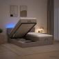 Preview: ARDEBO.de - Ottoman-Bett mit Matratze und LED Taupe 200 x 200 cm Stoff