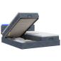 Preview: Ottoman-Bett mit Matratze und LED Dunkelgrau 160 x 200 cm Samt