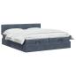 Preview: Ottoman-Bett mit Matratze und LED Dunkelgrau 160 x 200 cm Samt